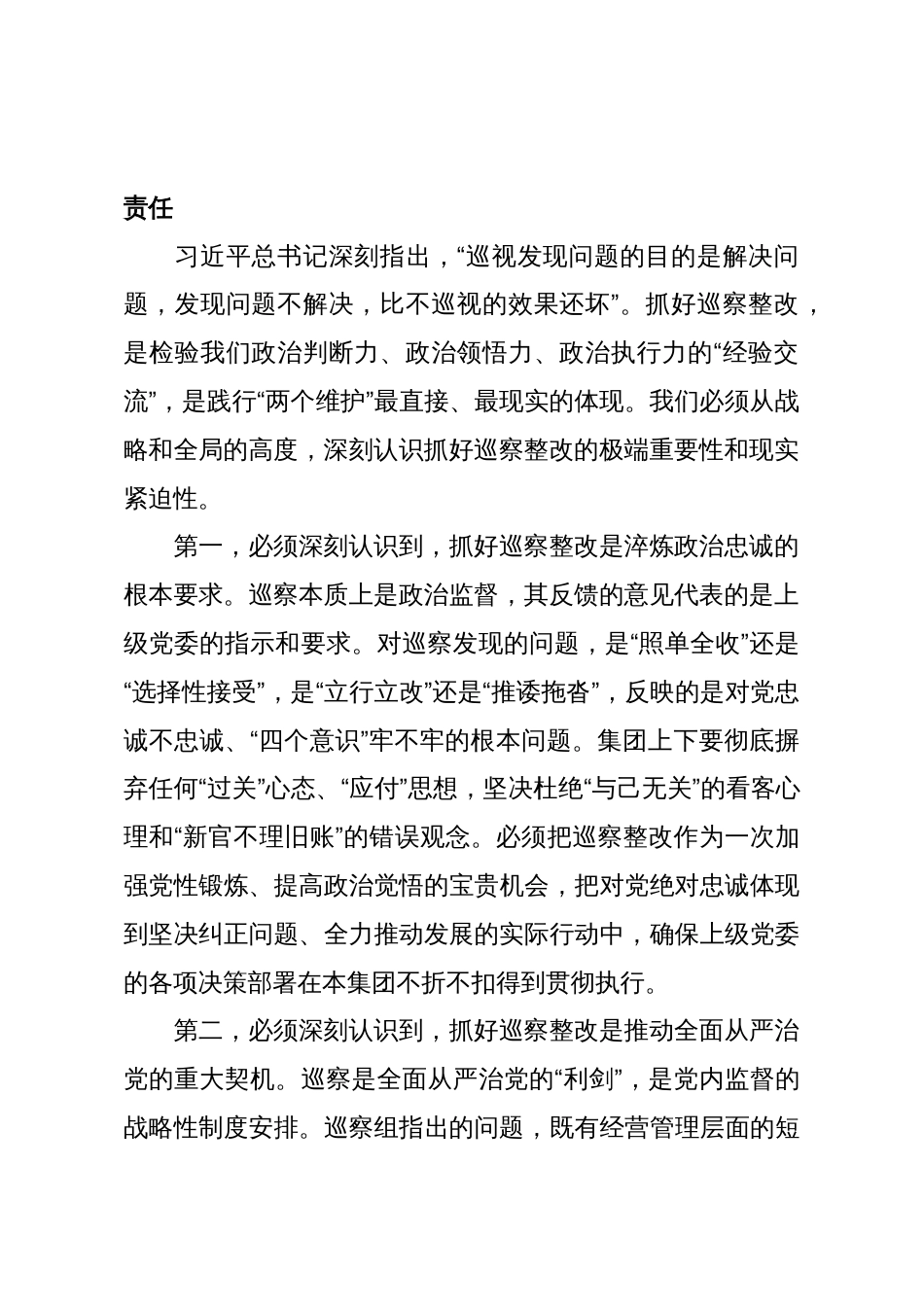 在2025年公司落实上级集团党委巡察反馈意见整改工作专题党委会上的讲话_第2页