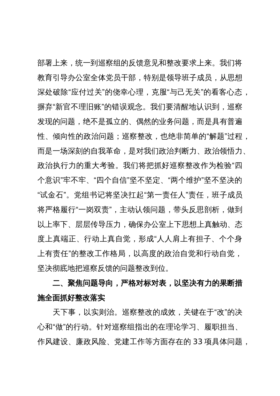 在2025年县委巡察组巡察县政府办公室党组情况反馈会议上的表态发言_第3页