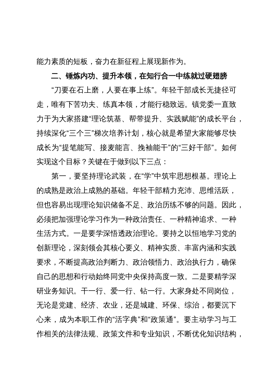在2025年全镇年轻干部锻炼提升工作会议上的讲话_第3页