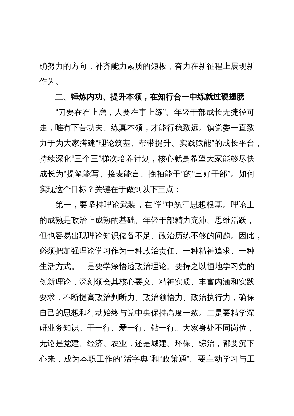 在XX镇年轻干部锻炼提升工作会议上的讲话_第3页
