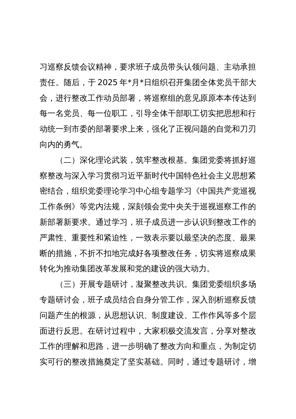 2025年集团党委书记关于落实市委巡察反馈意见整改情况的报告_第2页