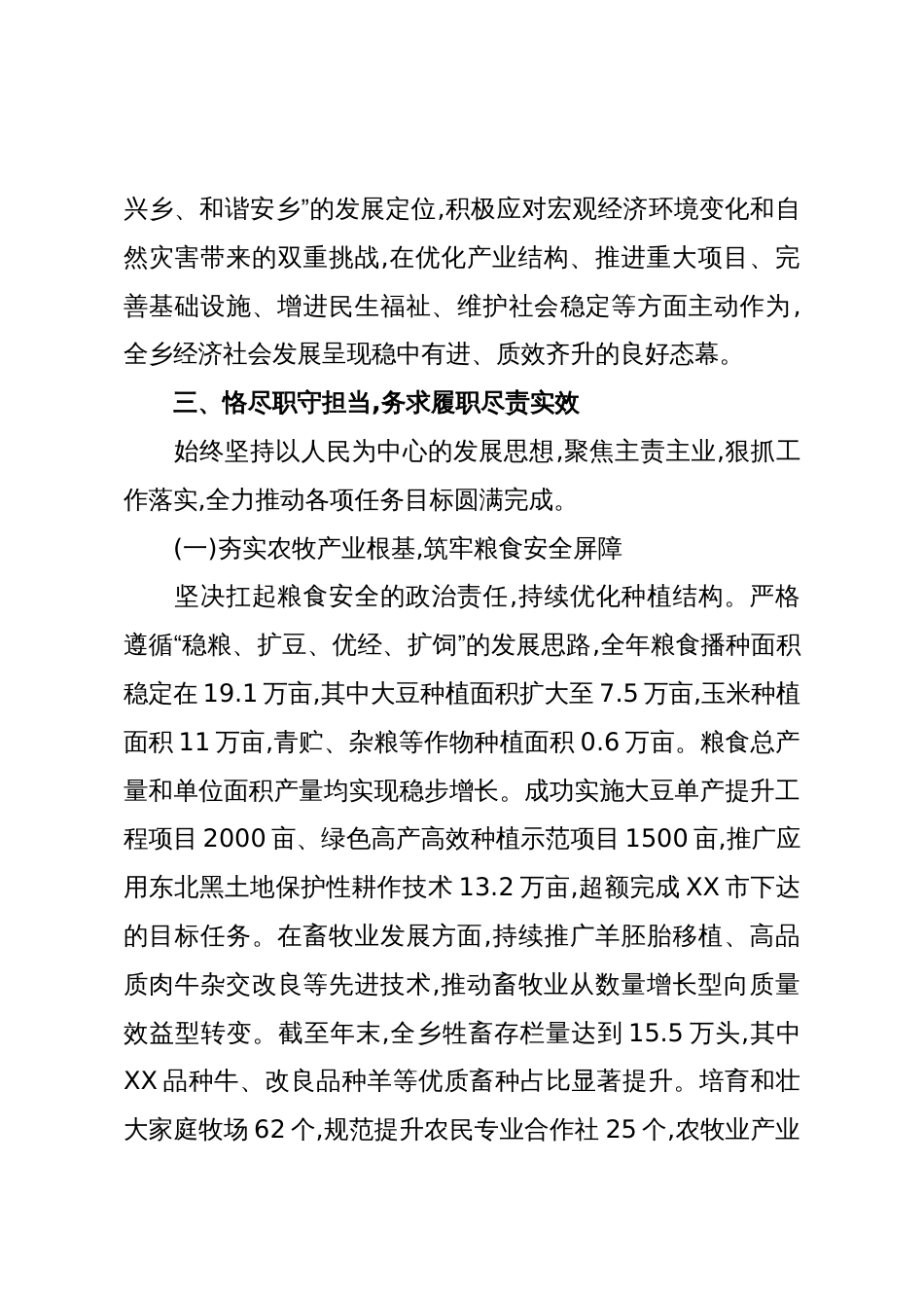 乡长2025年度个人述职述廉报告(精品)_第3页