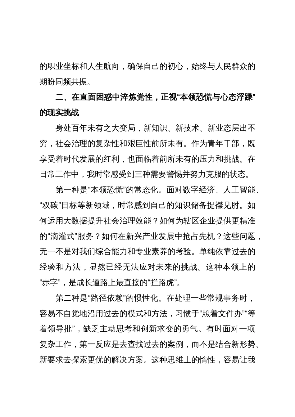 在2025年全区青年干部座谈会上的研讨发言_第3页