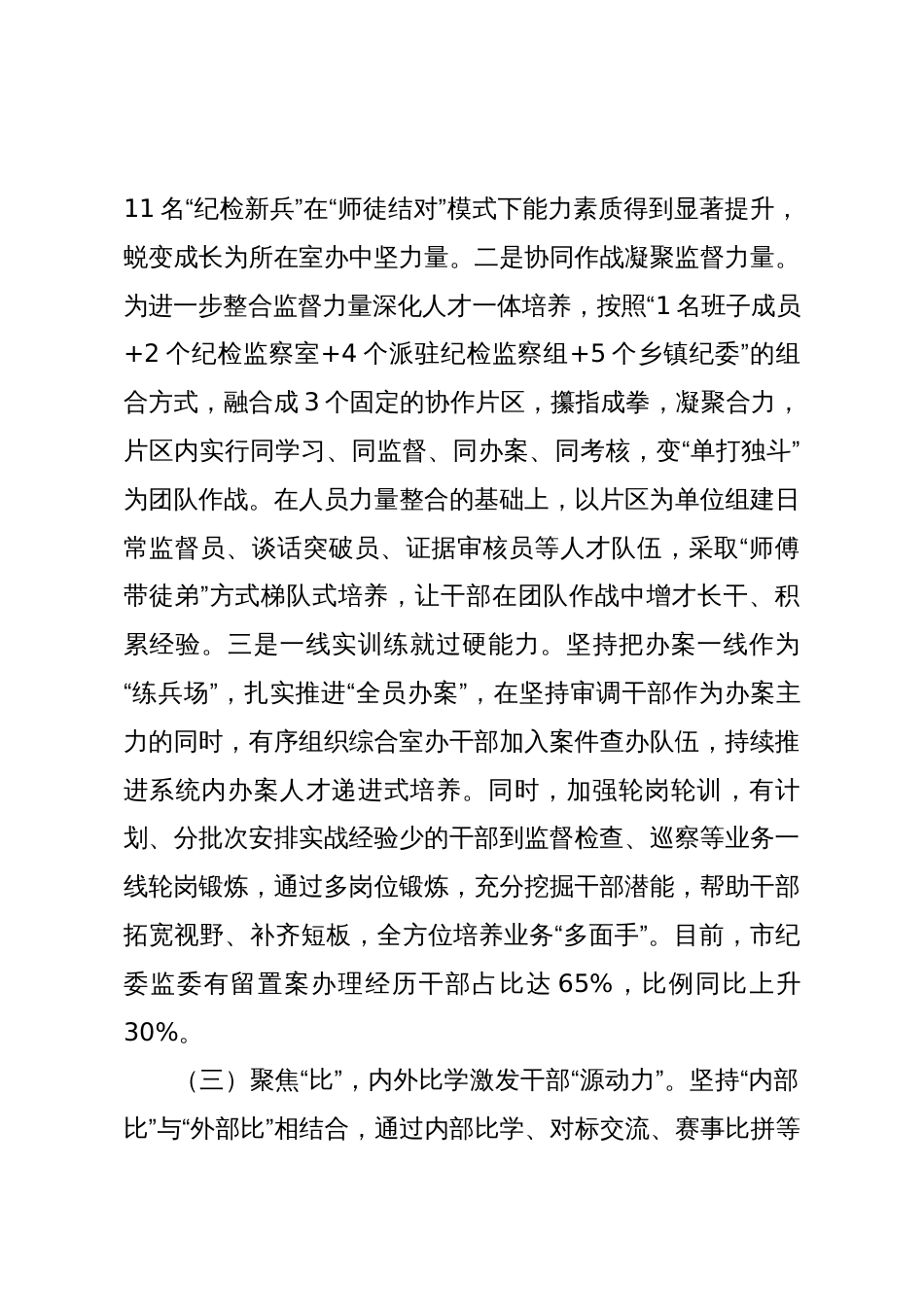 市纪委监委纪检监察干部队伍建设工作情况报告_第3页